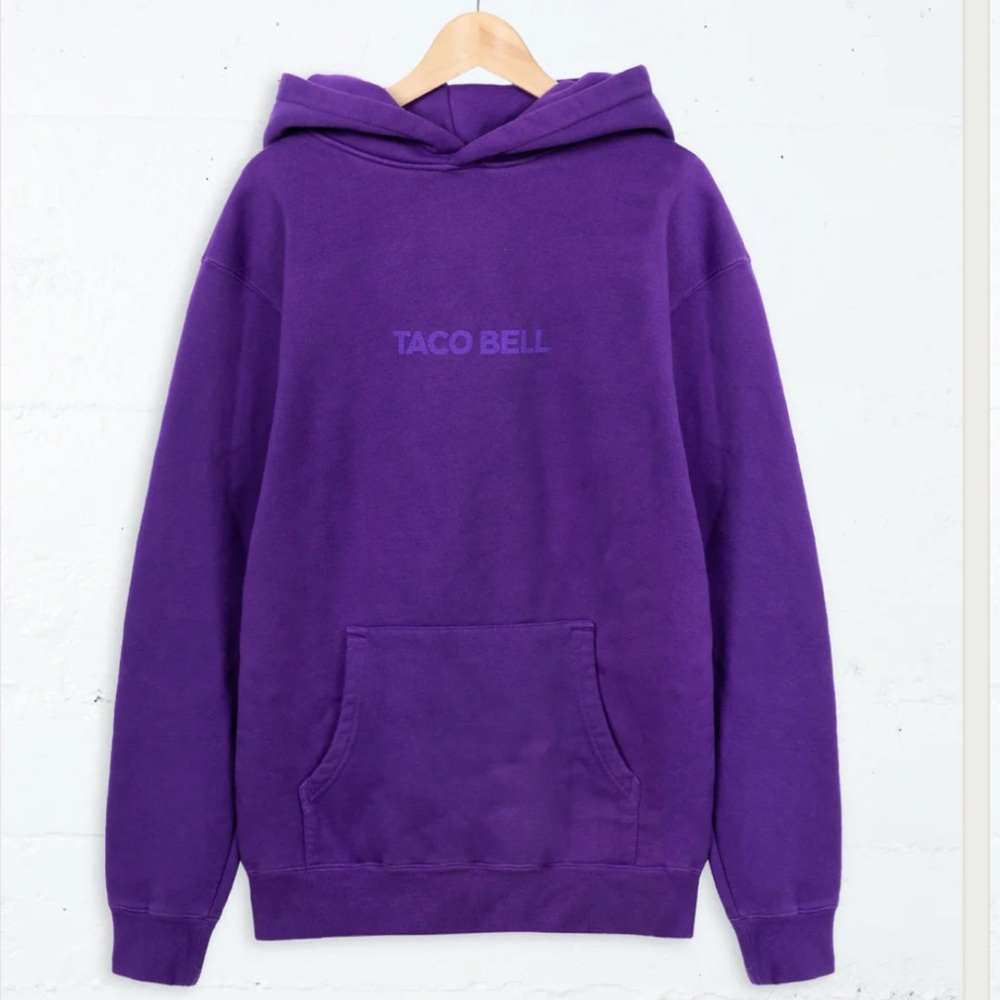 🆕 Taco Bell Vintage Purple Hoodie Sweatshirt